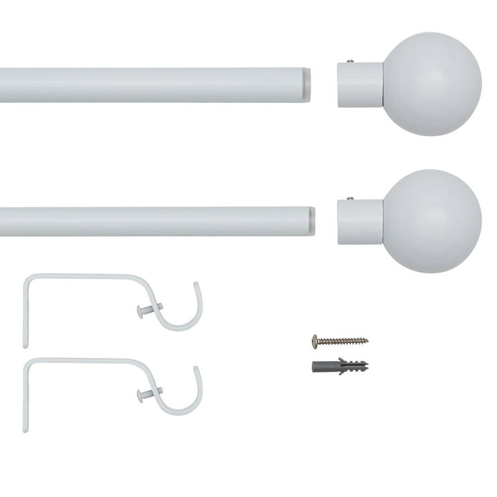 Home Essentials White Extendable Curtain Pole - 70cm - 120cm
