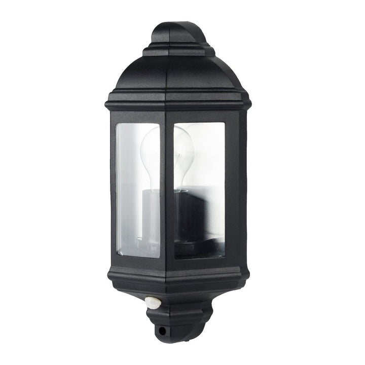 Luceco Three Panel Coach Lantern with PIR Sensor - Black