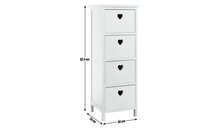 Home Edie 4 Drawer Storage Unit – White