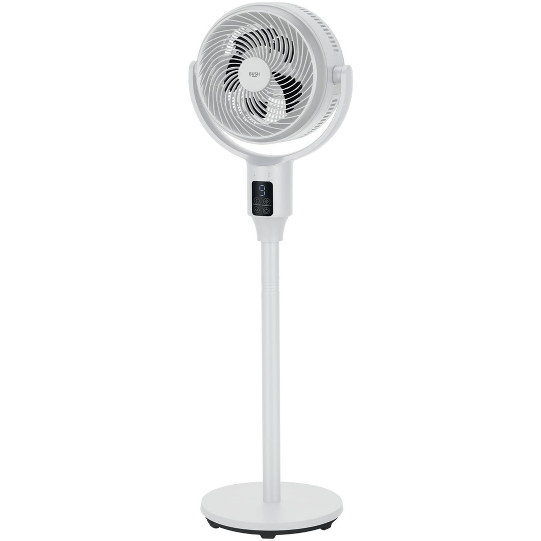Bush 7 Inch 3D Circulation White Pedestal Fan with Remote Control