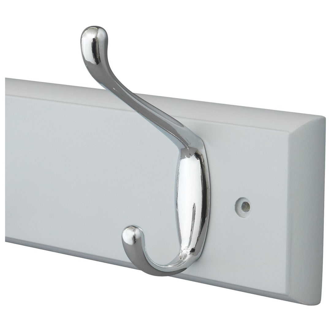Home Pack of 4 Double Coat Hooks - Grey
