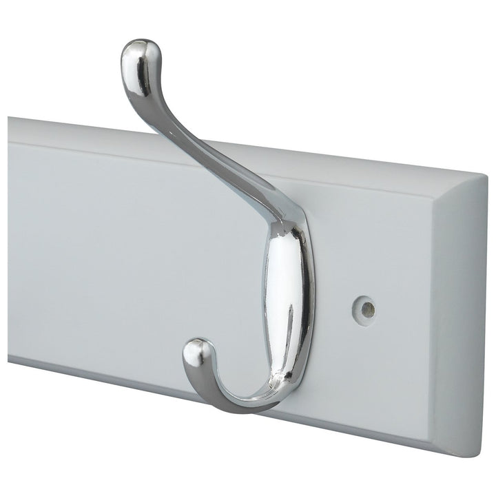 Home Pack of 4 Double Coat Hooks - Grey