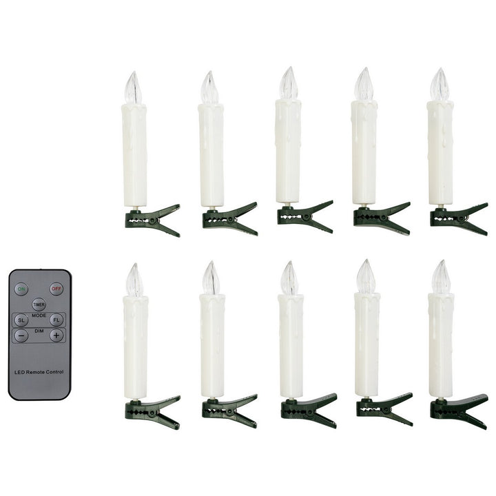 Habitat 10 White LED Clip On Candle Christmas Tree Light