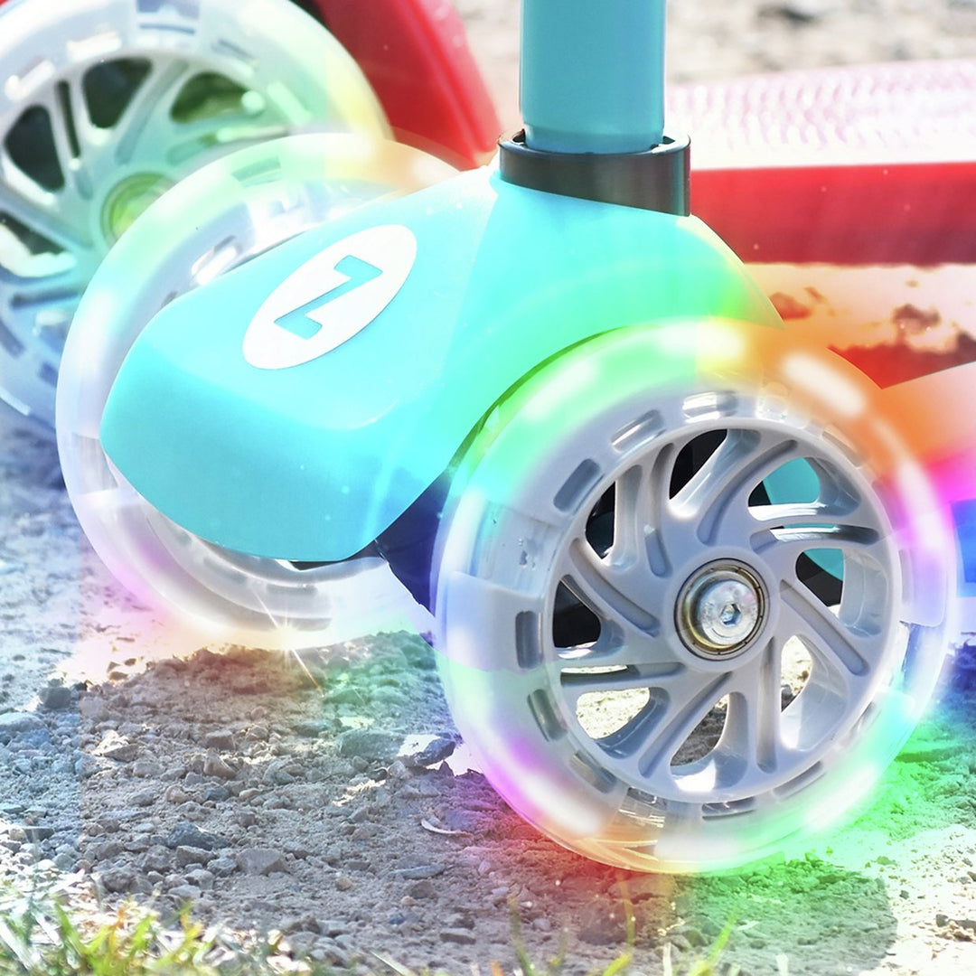 Zinc Light Up Strobe Scooter - Aqua