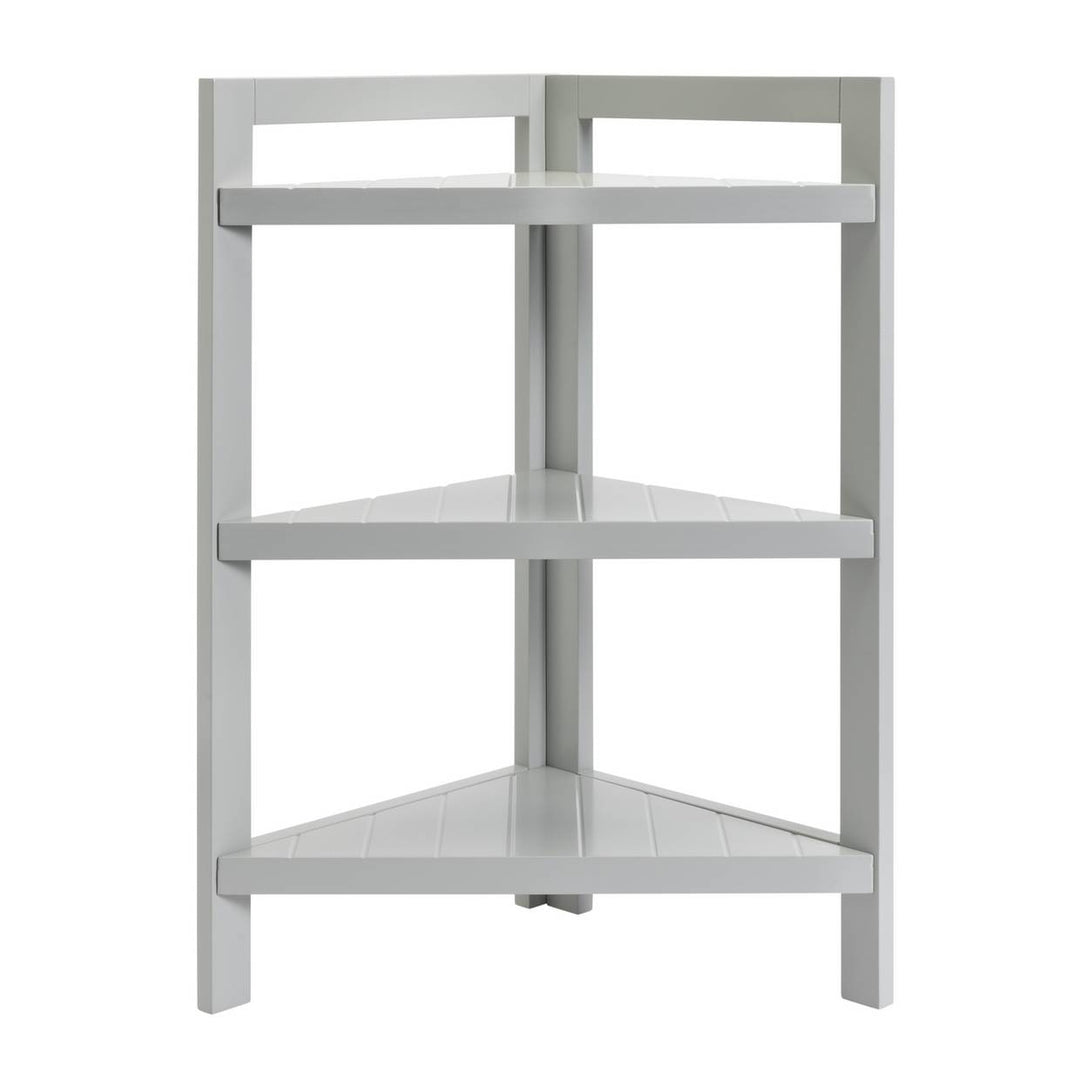 Home 3 Tier Bathroom Corner Shelf Unit - Grey