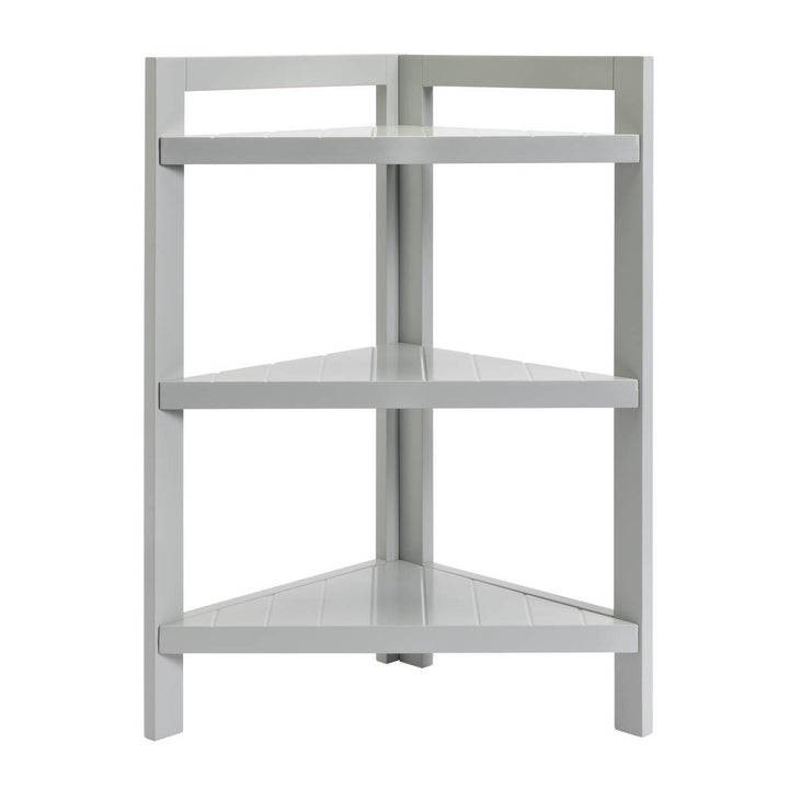 Home 3 Tier Bathroom Corner Shelf Unit - Grey