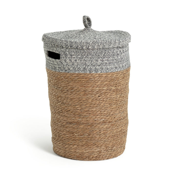 Habitat 80 Litre 2 Tone Woven Rush Jute Laundry Basket