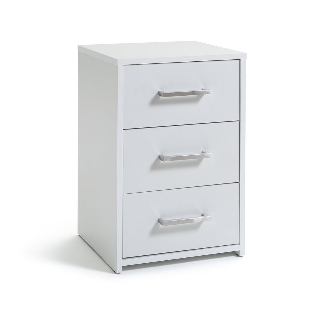 Home Oslo 3 Drawer Bedside Table - White