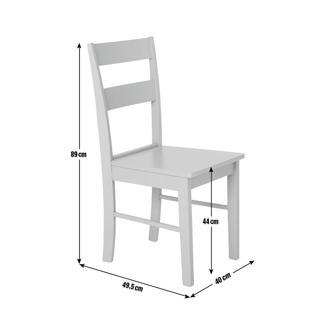 Home Chicago Pair of Solid Wood Dining Chair- Grey