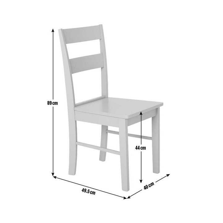 Home Chicago Pair of Solid Wood Dining Chair- Grey