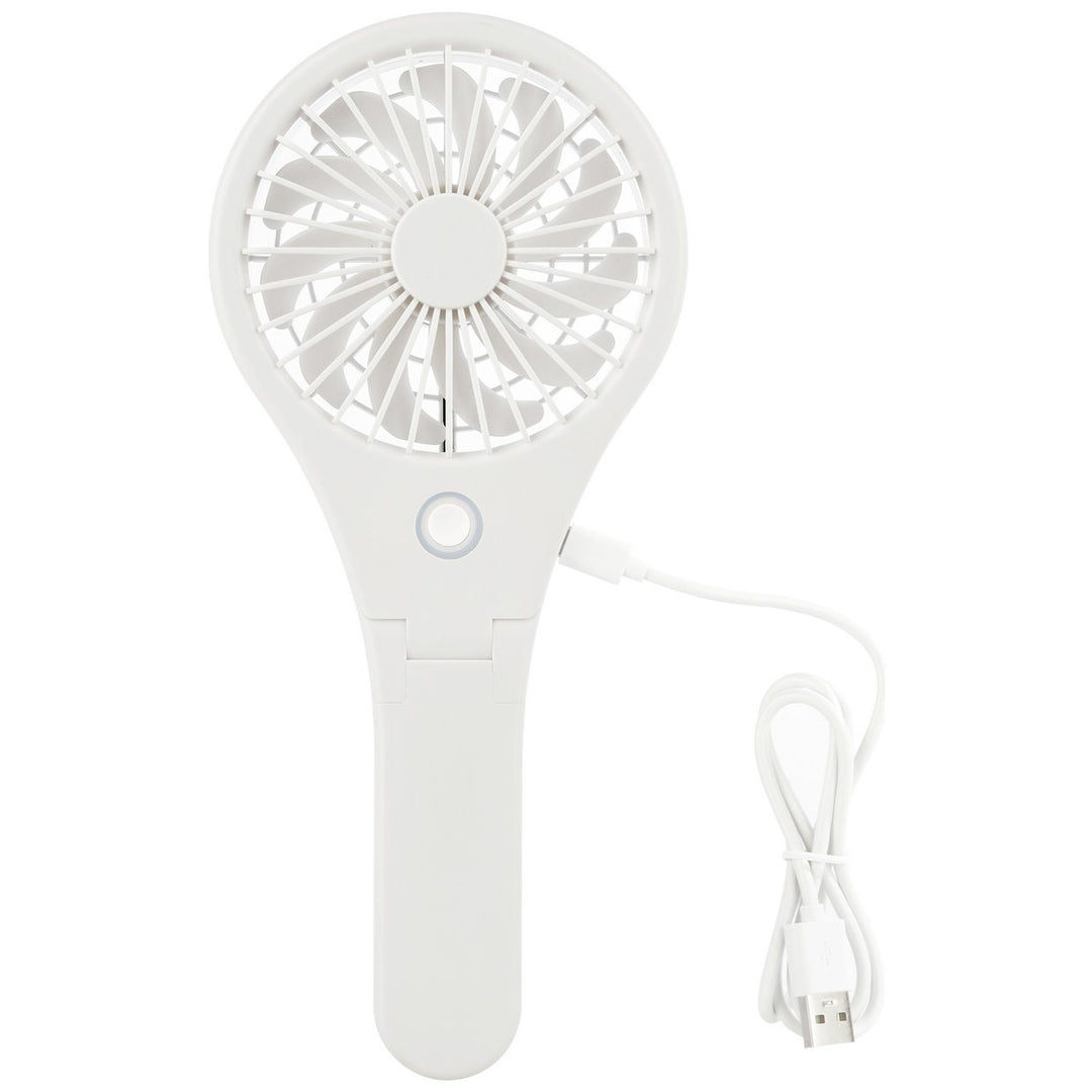Bush White Handheld &amp; Foldable Rechargeable Desk Fan - 4 Inch
