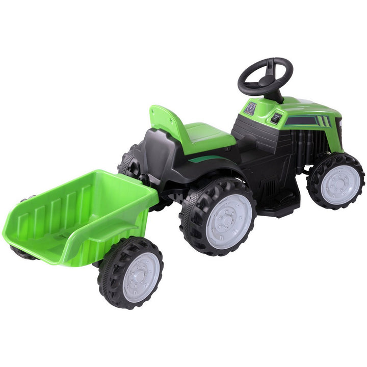 EVO Electric Tractor with Trailer 6V Powered Vehicle - Green