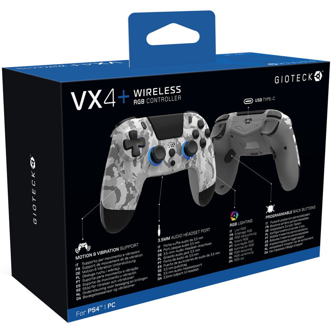 Gioteck VX4+ PS4 Wireless RGB Controller - Light Camo