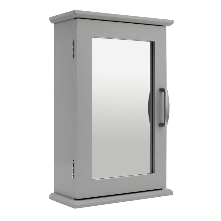 Home Single Mirrored Wall Cabinet - Grey