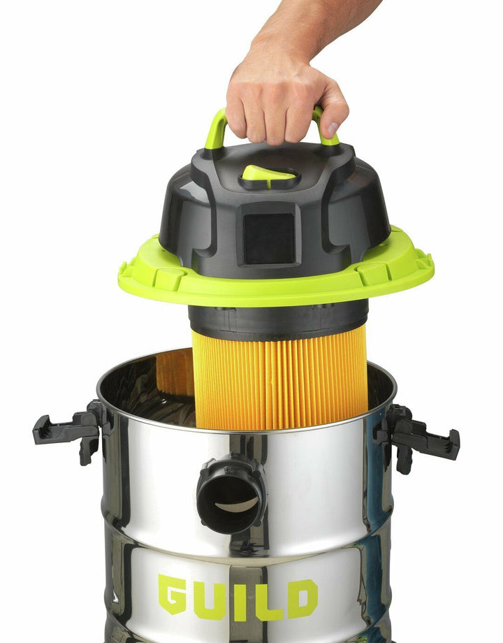 Guild 30L Steel Drum Wet &amp; Dry Canister Vacuum Cleaner - 1500W - USED ITEM