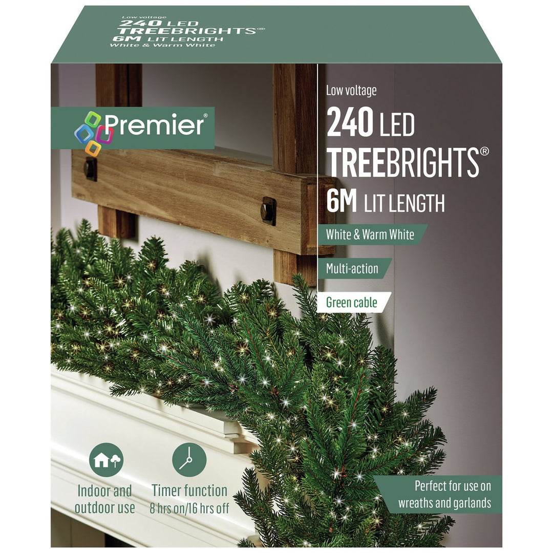 Premier Decorations 240 White LED Christmas Tree Lights