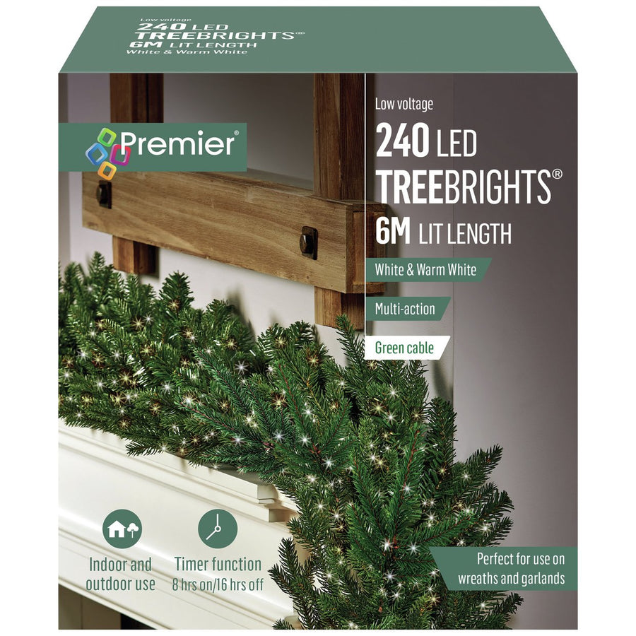 Premier Decorations 240 White LED Christmas Tree Lights
