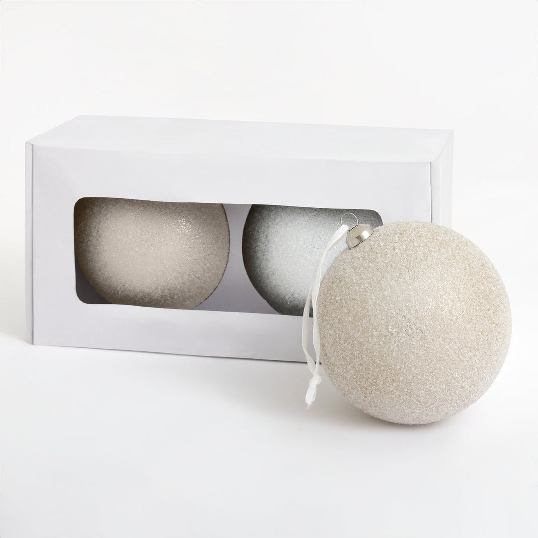 Habitat Pack Of 2 Beaded Christmas Tree Baubles Decoration - White