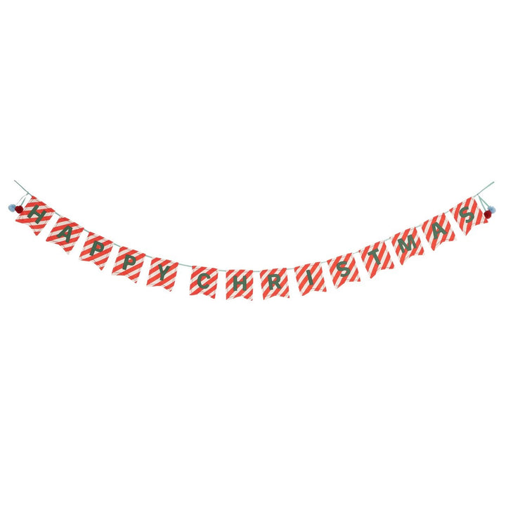 Home Happy Christmas Fabric Bunting Decoration
