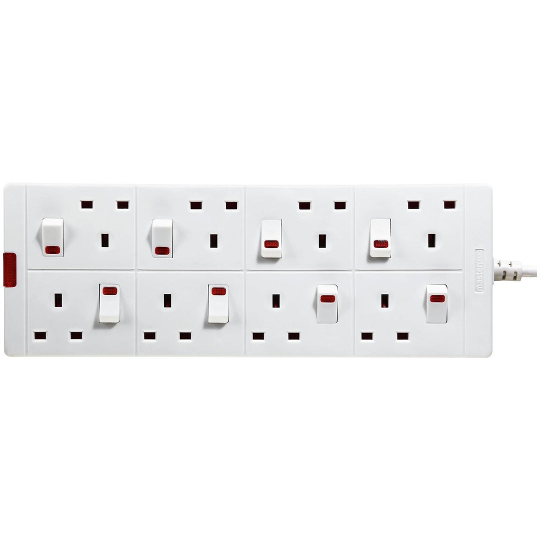 Masterplug 8 Socket Individual Switch 1M Extension Lead