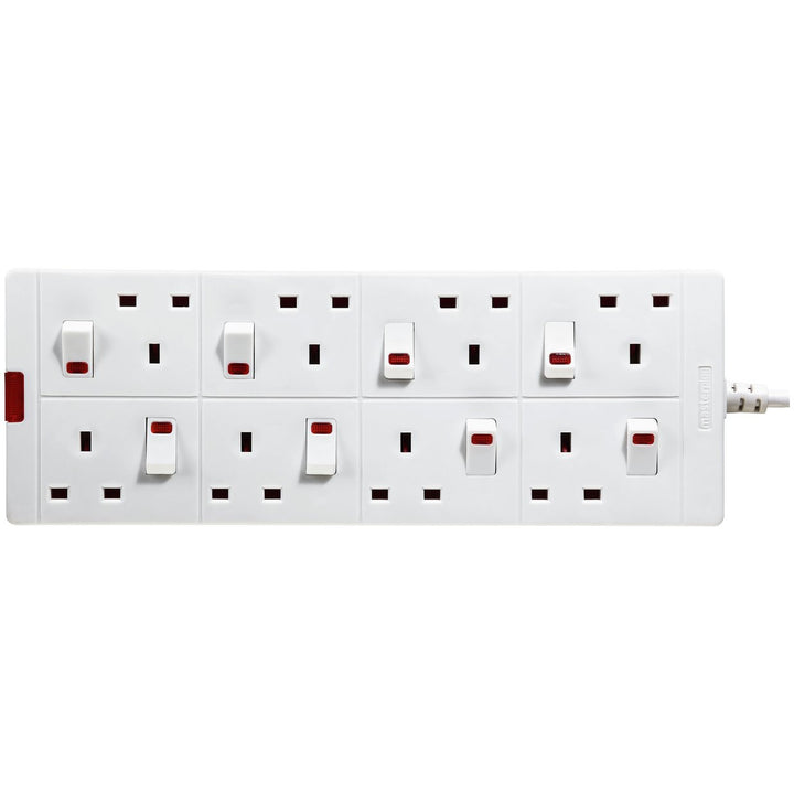Masterplug 8 Socket Individual Switch 1M Extension Lead