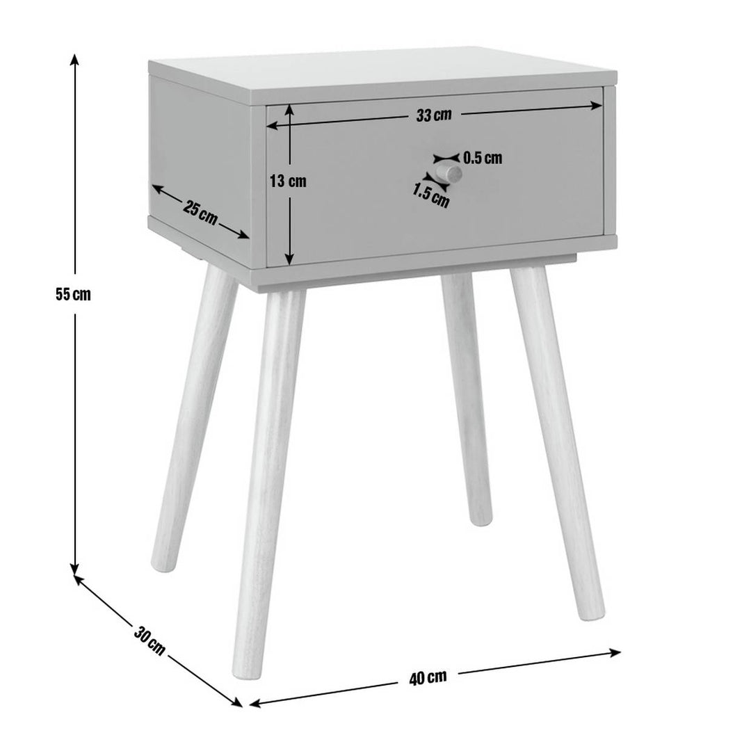 Habitat Otto 1 Drawer Bedside Table - Grey