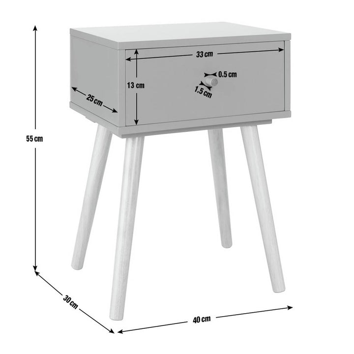 Habitat Otto 1 Drawer Bedside Table - Grey
