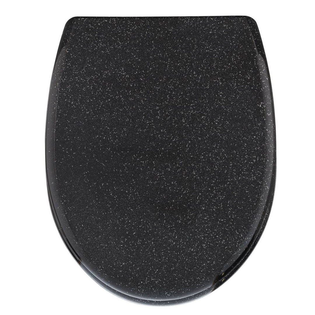 Home Black Glitter Slow Close Toilet Seat