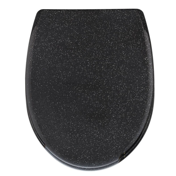 Home Black Glitter Slow Close Toilet Seat