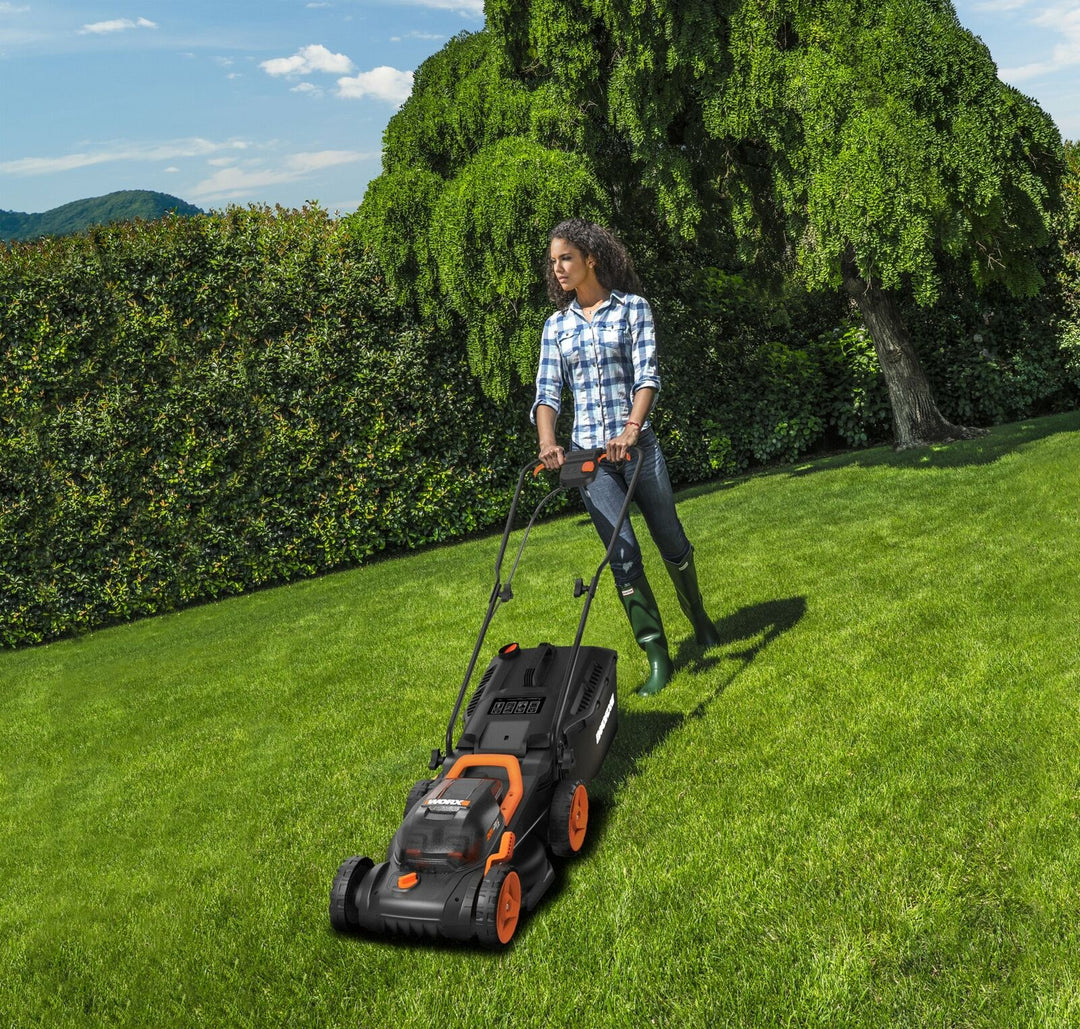 WORX WG779E Cordless 34cm 20v MAX Rotary Lawnmower - 2 Batteries