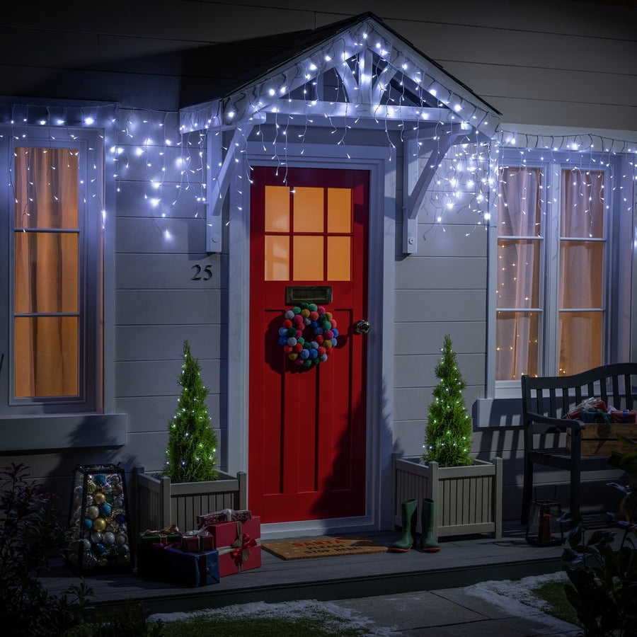 Habitat 360 White LED Christmas Icicle Lights