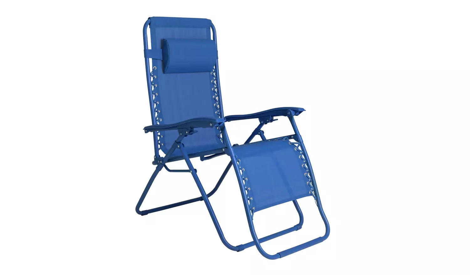 Home Folding Metal Zero Gravity Sun Lounger Blue GED Outlet