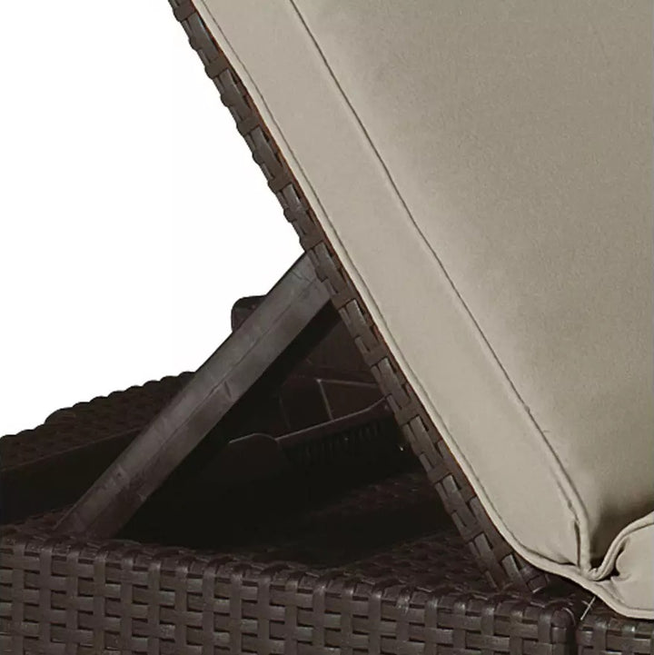 Keter Daytona Rattan Effect Sun Lounger - Brown