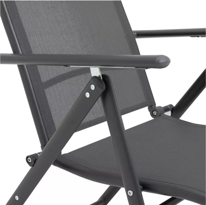 Home Set of 2 Metal Garden Chair - Grey