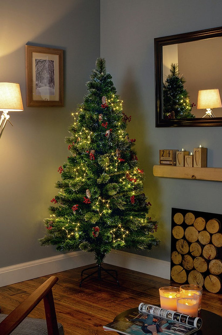 Premier Decorations 4ft LED Snow Tipped Christmas Tree - Green