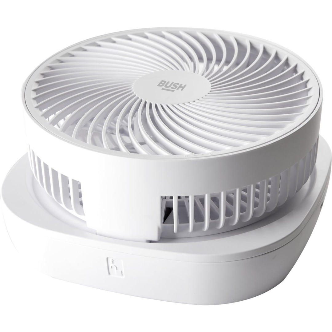 Bush Rechargeable and Foldable 8 Inch White Pedestal Fan - Cordless USB