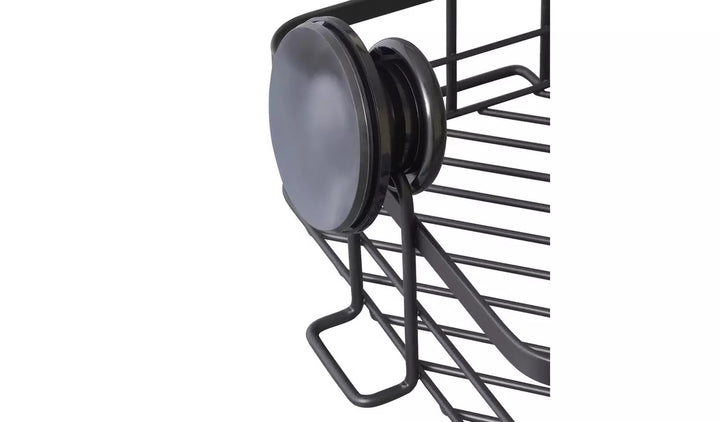 Home Suction Cup Wire Corner Shower Basket – Black