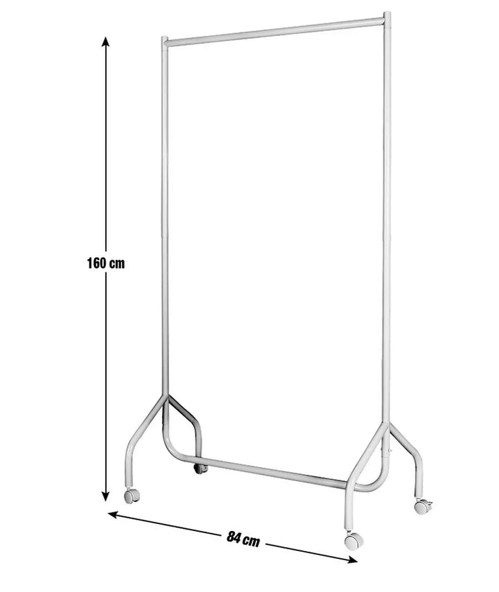 Home Heavy Duty Single Clothes Rail - White