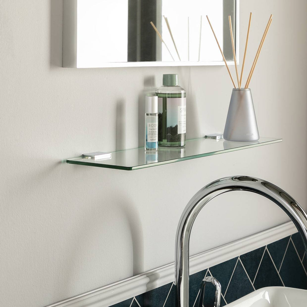 Home Glass Bathroom Shelf - Chrome
