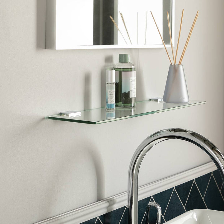 Home Glass Bathroom Shelf - Chrome