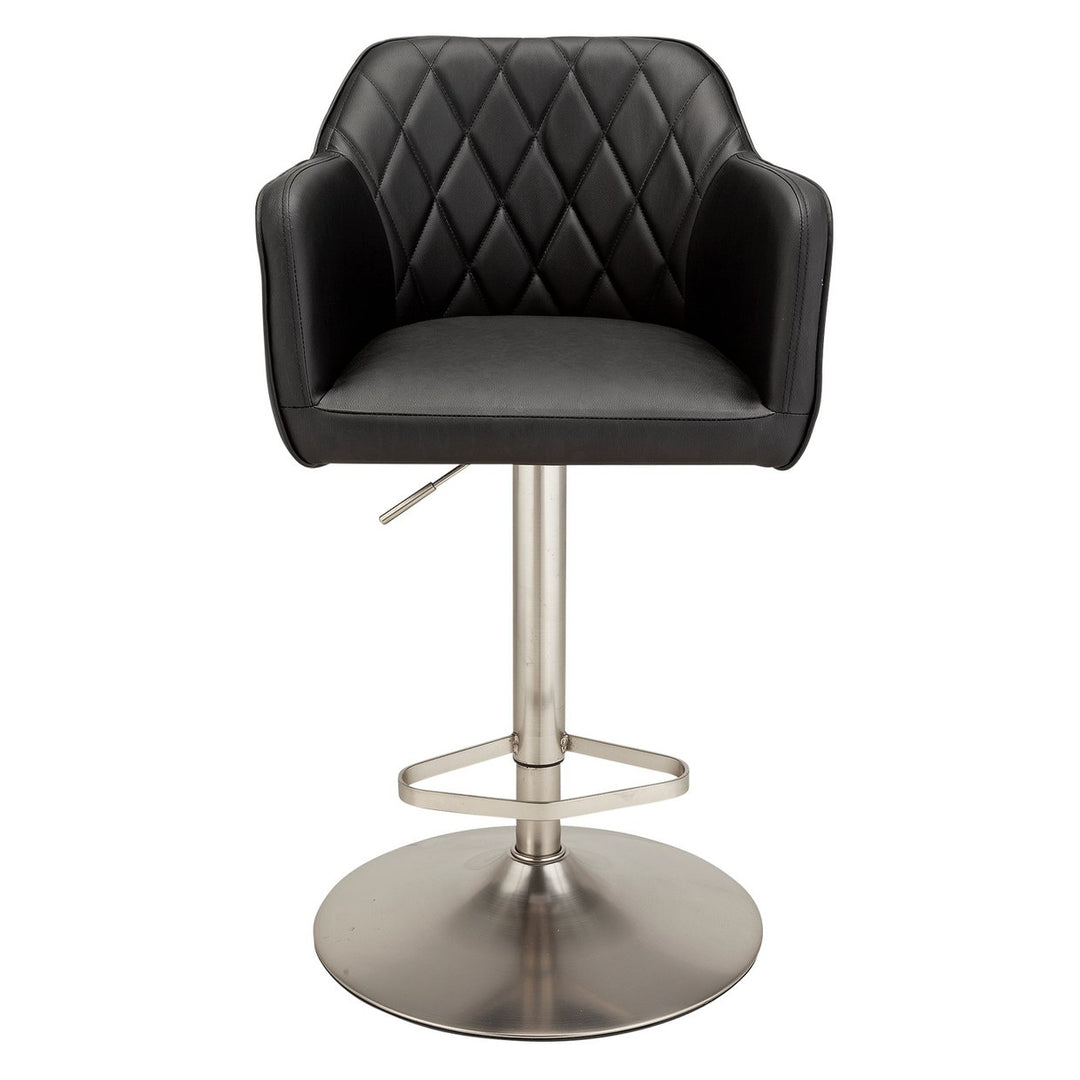 Home Ellington Quilted Faux Leather Bar Stool - Black