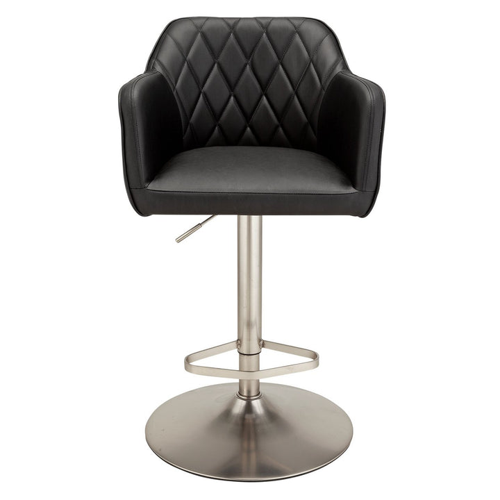 Home Ellington Quilted Faux Leather Bar Stool - Black