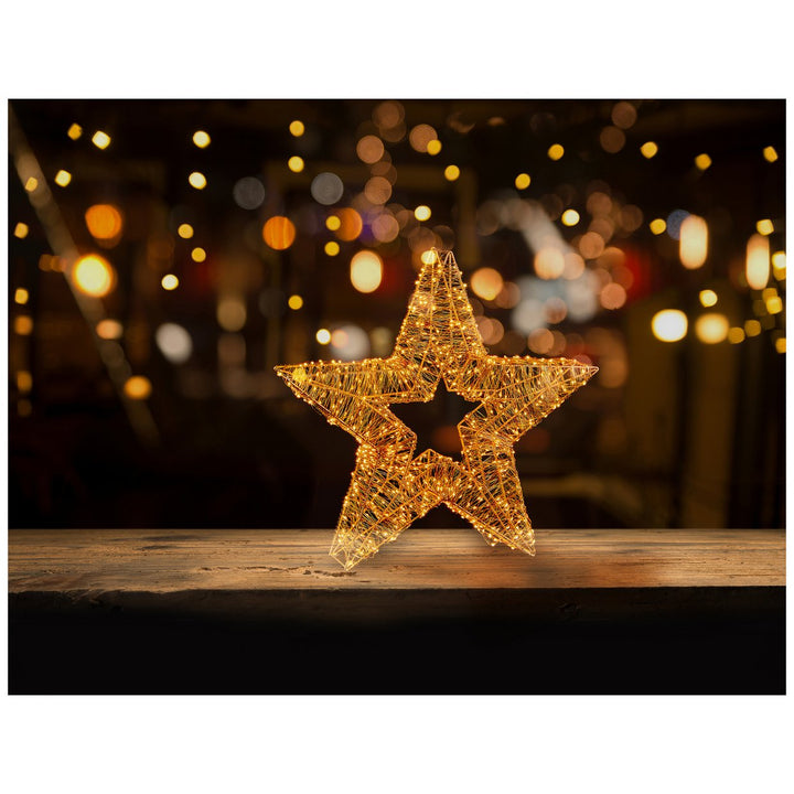 Premier Decorations Rose Gold LED Star Christmas Decoration