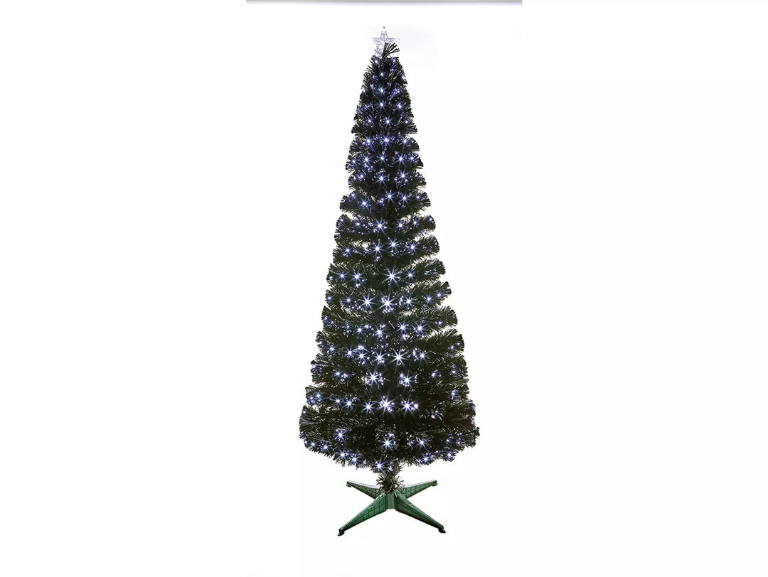 Premier Decorations 5ft Slim Fibre Optic Christmas Tree -Black