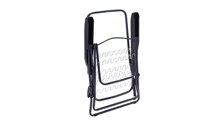 Home Check Folding Recliner Garden Chair - Grey