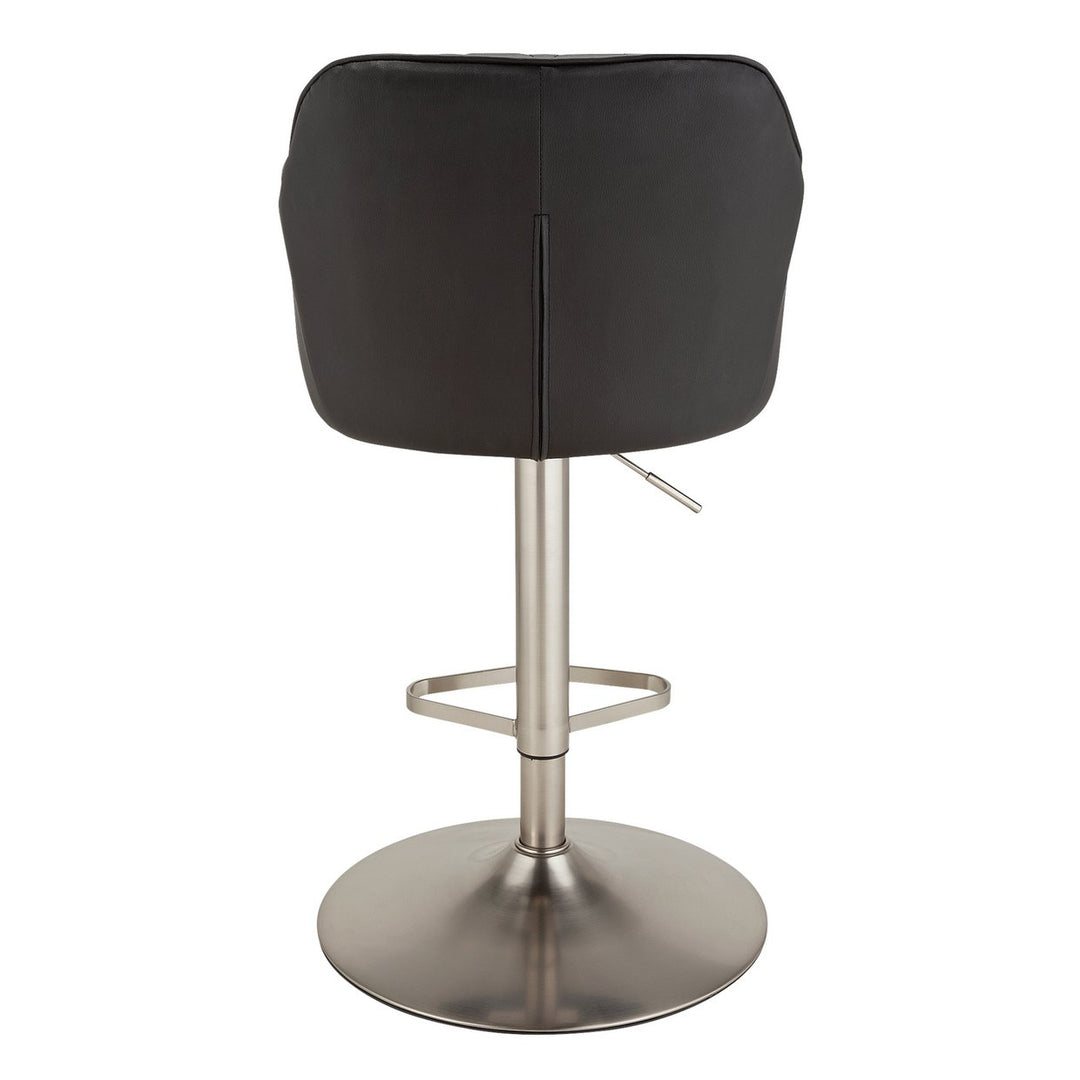 Home Ellington Quilted Faux Leather Bar Stool - Black