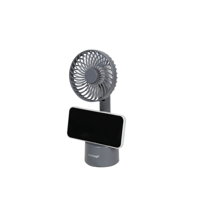 Challenge Grey Hand Held Desk Fan With Dock - 4 Inch