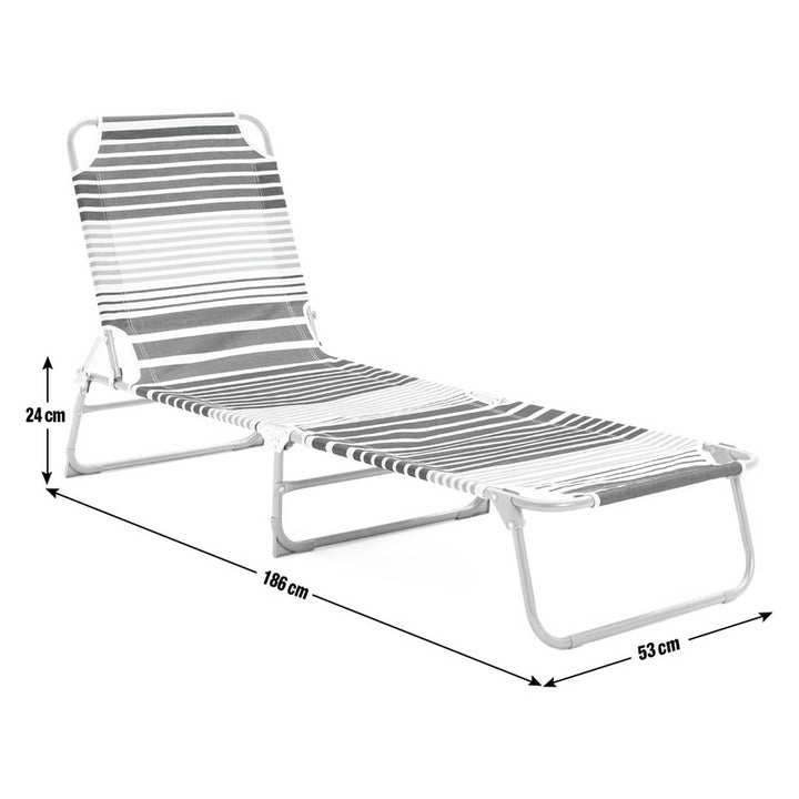 Habitat Folding Metal Sun Lounger - Blue