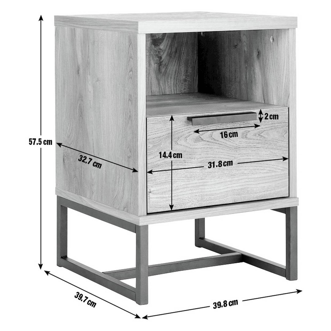 Habitat Nomad 1 Drawer Bedside Table - Oak Effect