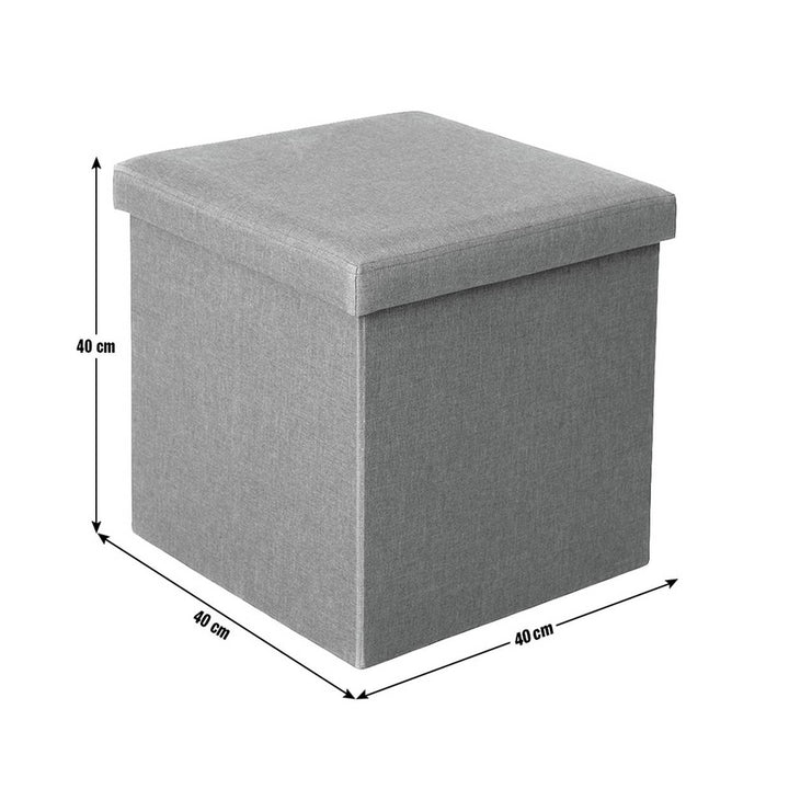 Home Fabric Small Storage Ottoman - Navy